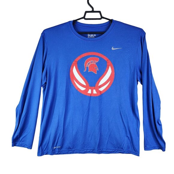 Nike Other - Men's Blue The Nike Tee Athletic Cut Shirt Long Sleeve Dri-Fit Spartan Logo XL